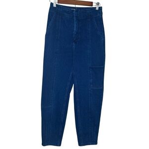 Anthropologie Pilcro Women Stretch Denim 13” Hi-Rise Cropped Tapered Jeans Sz 26